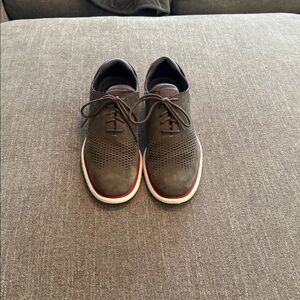 Grey Cole Haan Perforated Grand Lace-Up Shoes